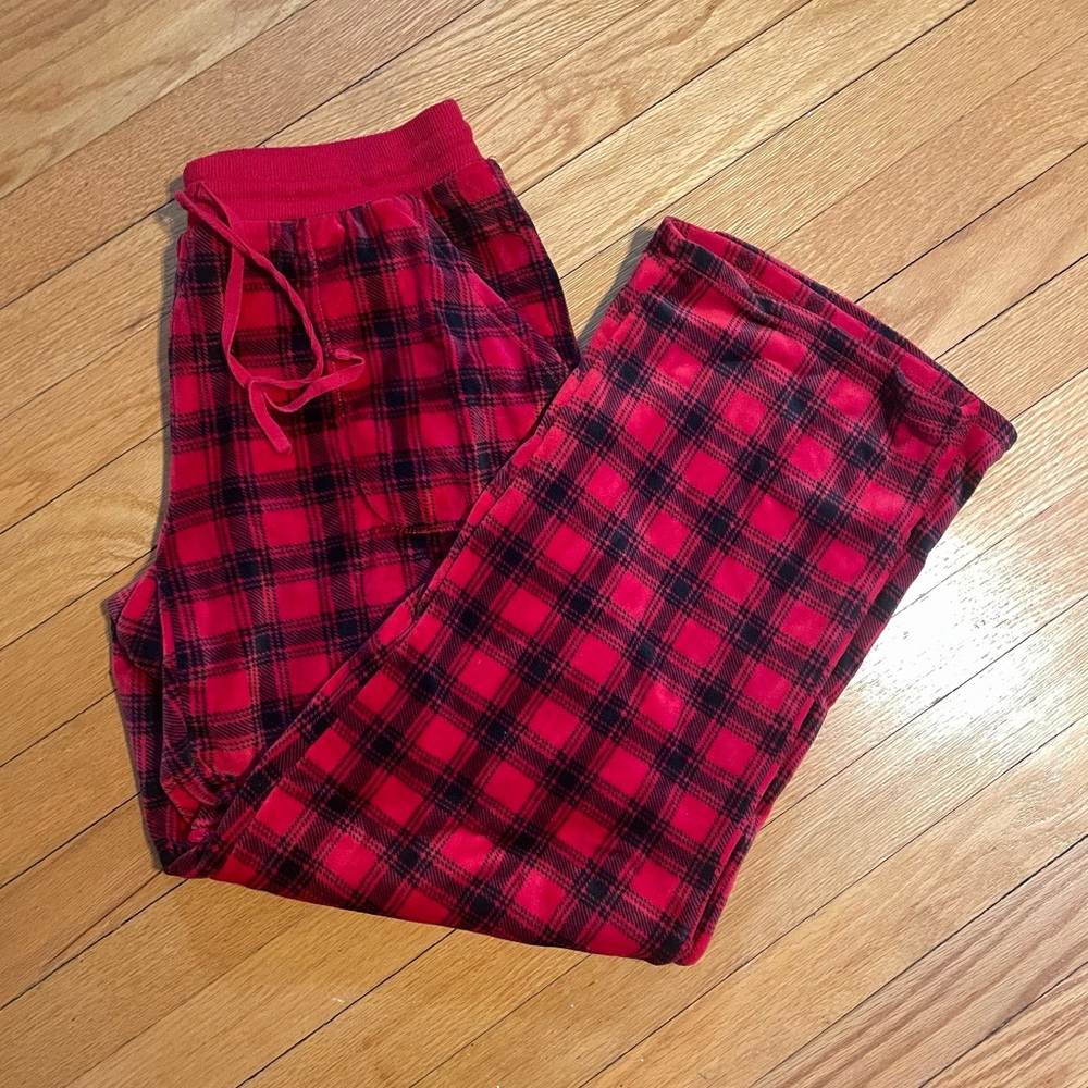 Croft & Barrow Red and Black Plaid Pajama Pants